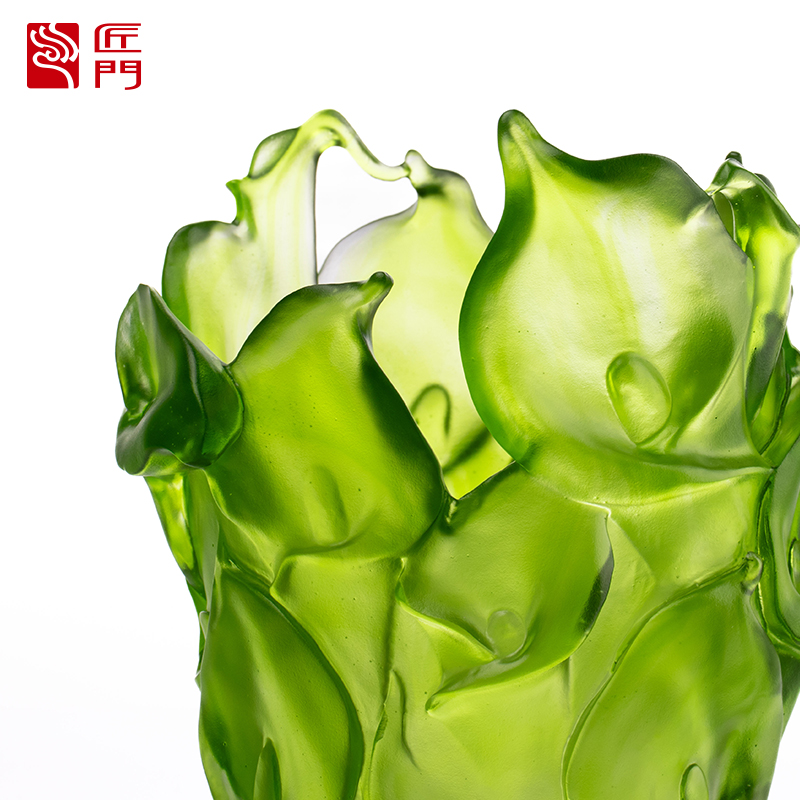 লিভিং রুমের জন্য মোম-মোল্ডেড গ্লাস দানি ফুলের ব্যবস্থা ক্রিস্টাল গ্লাস শৈল্পিক সংরক্ষিত ফুল হোল্ডার হোম ডাইনিং টেবিল আলংকারিক অলঙ্কার কালা লিলি ফুলদানি