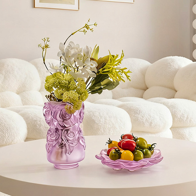 লস্ট-ওয়াক্স কাস্টিং প্রসেস গ্লাস হোম ডেকোর ক্রিস্টাল গ্লাস ফুলদানি