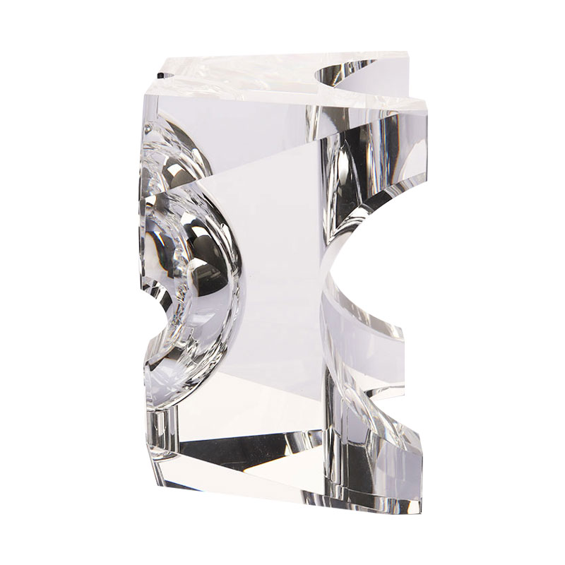 সহজ জ্যামিতিক নকশা স্বচ্ছ গ্লাস স্ফটিক অ্যাশট্রে