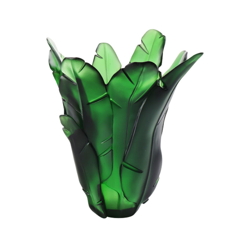 বাড়ির সাজসজ্জা সবুজ কলা পাতার গ্লাস ফুলদানি