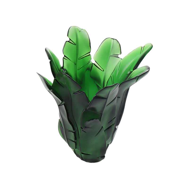 বাড়ির সাজসজ্জা সবুজ কলা পাতার গ্লাস ফুলদানি