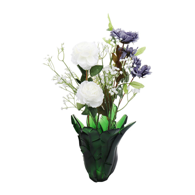 বাড়ির সাজসজ্জা সবুজ কলা পাতার গ্লাস ফুলদানি