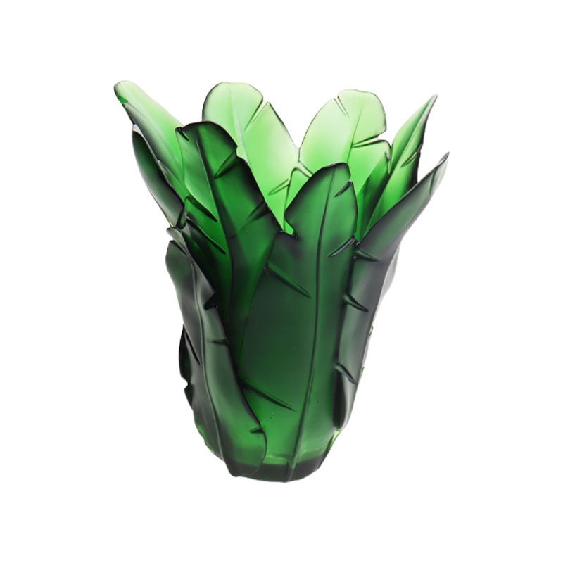 বাড়ির সাজসজ্জা সবুজ কলা পাতার গ্লাস ফুলদানি