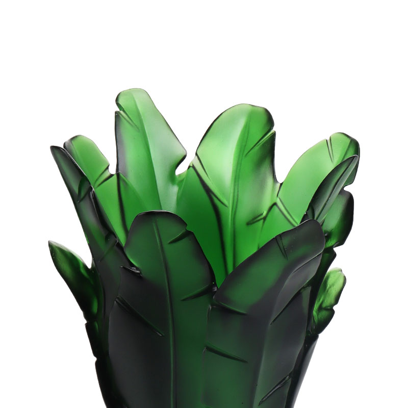 বাড়ির সাজসজ্জা সবুজ কলা পাতার গ্লাস ফুলদানি