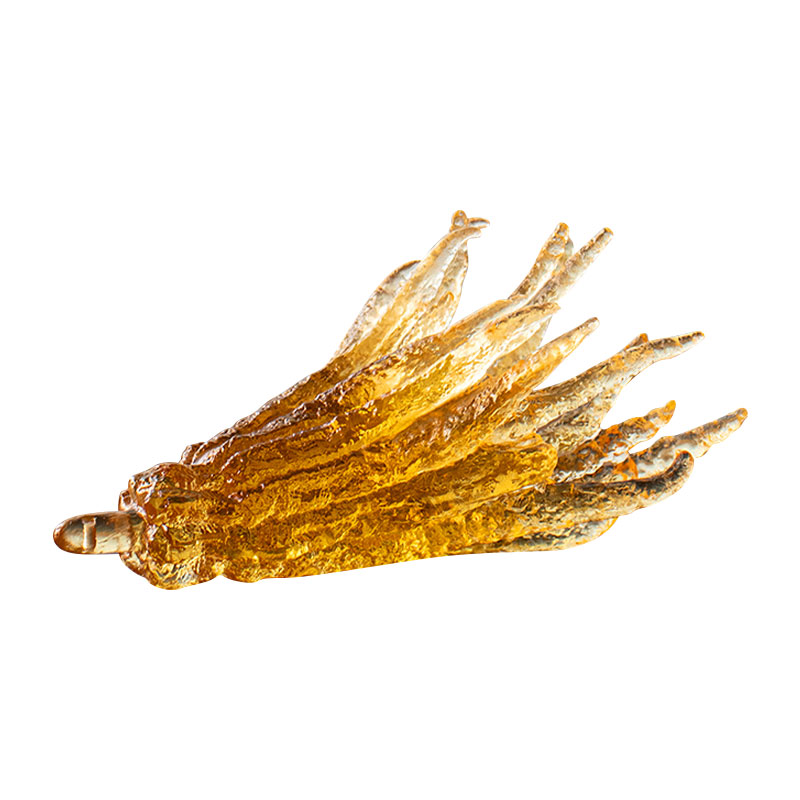 হাতের আকৃতির সোনালি রঙের কাচের ধূপ ধারক