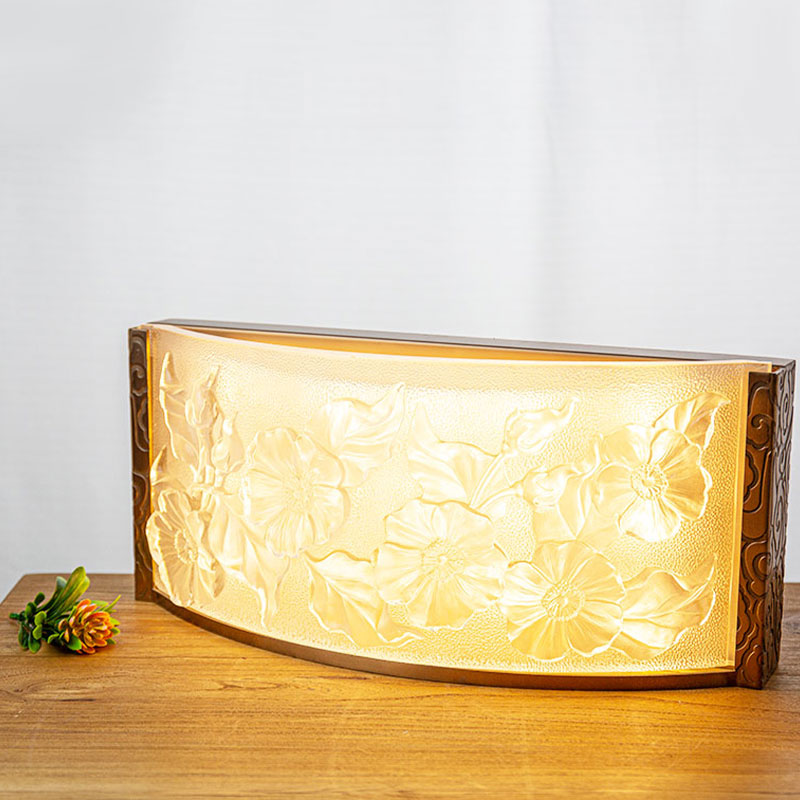 হিবিস্কাস ফুল প্যাটার্ন সঙ্গে কাচের আলংকারিক বাতি অলঙ্কার