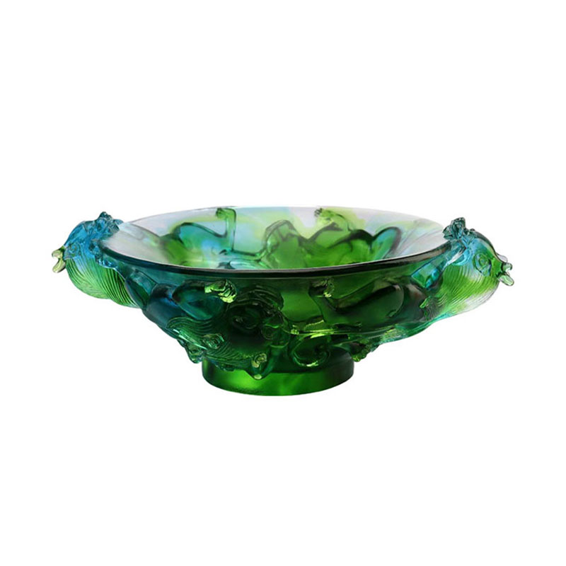 স্বচ্ছ সবুজ কাচের ফলের প্লেট