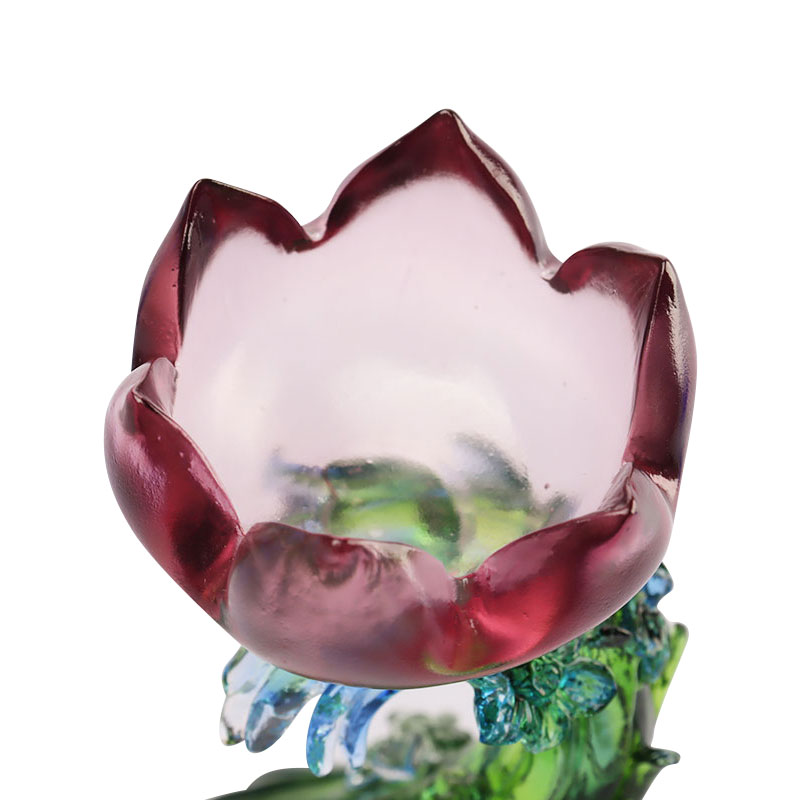 ক্রিস্টাল গ্লাস লোটাস আকৃতির মোমবাতি