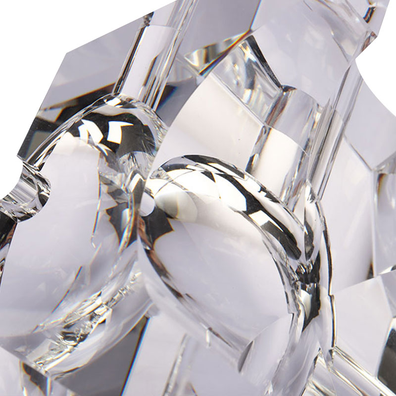 সহজ জ্যামিতিক নকশা স্বচ্ছ গ্লাস স্ফটিক অ্যাশট্রে