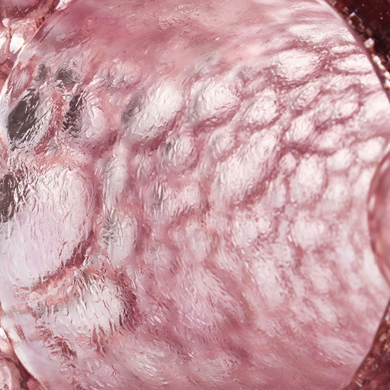 নুড়ি জমিন বেগুনি গোলাপী কাচের দানি