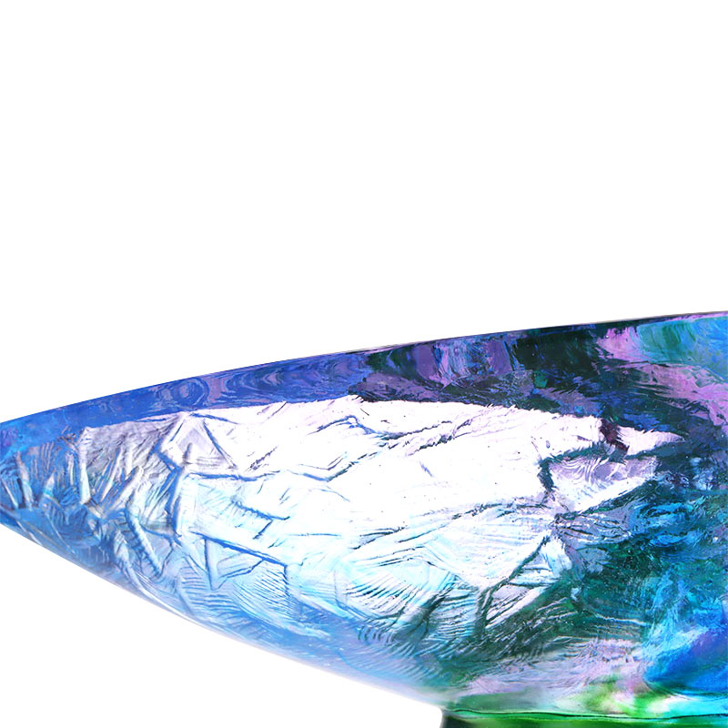 পাখি প্রসাধন সঙ্গে ক্রিস্টাল গ্লাস ফলের বাটি