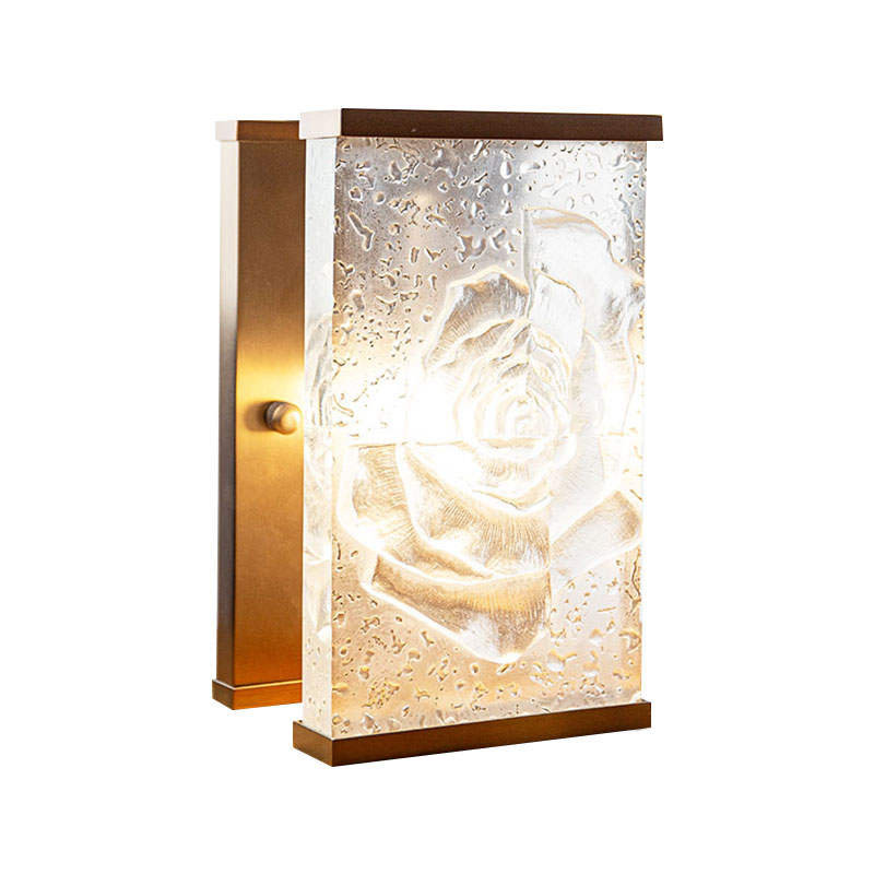 আয়তক্ষেত্রাকার চকচকে কাচের আলংকারিক বাতি অলঙ্কার