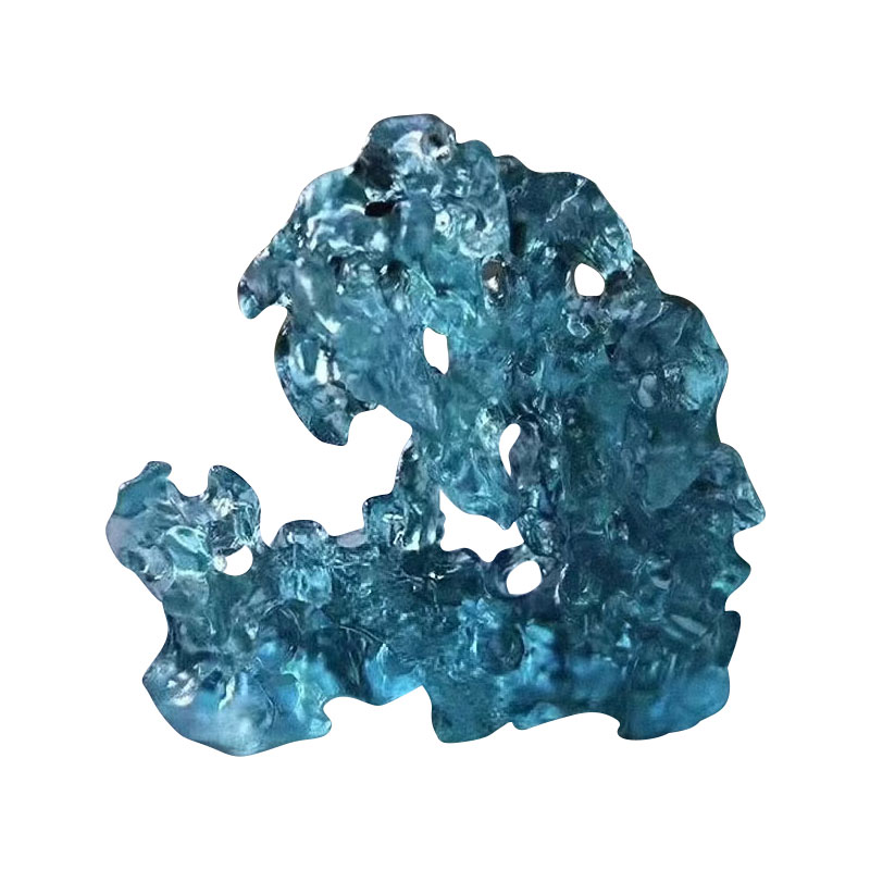 পাথরের আকৃতির নীল রঙের কাচের অলঙ্কার