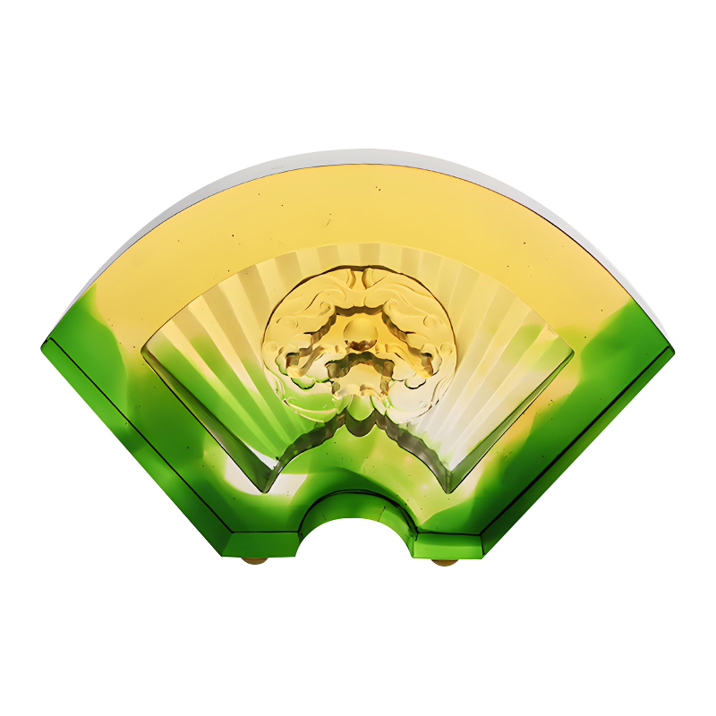 চাইনিজ পাখা আকৃতির চকচকে কাচের অলঙ্কার