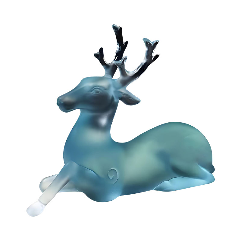 নীল কাচের হরিণ আকৃতির বুরুশ ধারক