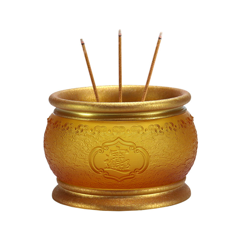 সম্পদ এবং ধন আনার জন্য বৌদ্ধ মন্দিরের জন্য কাঁচের নৈবেদ্য