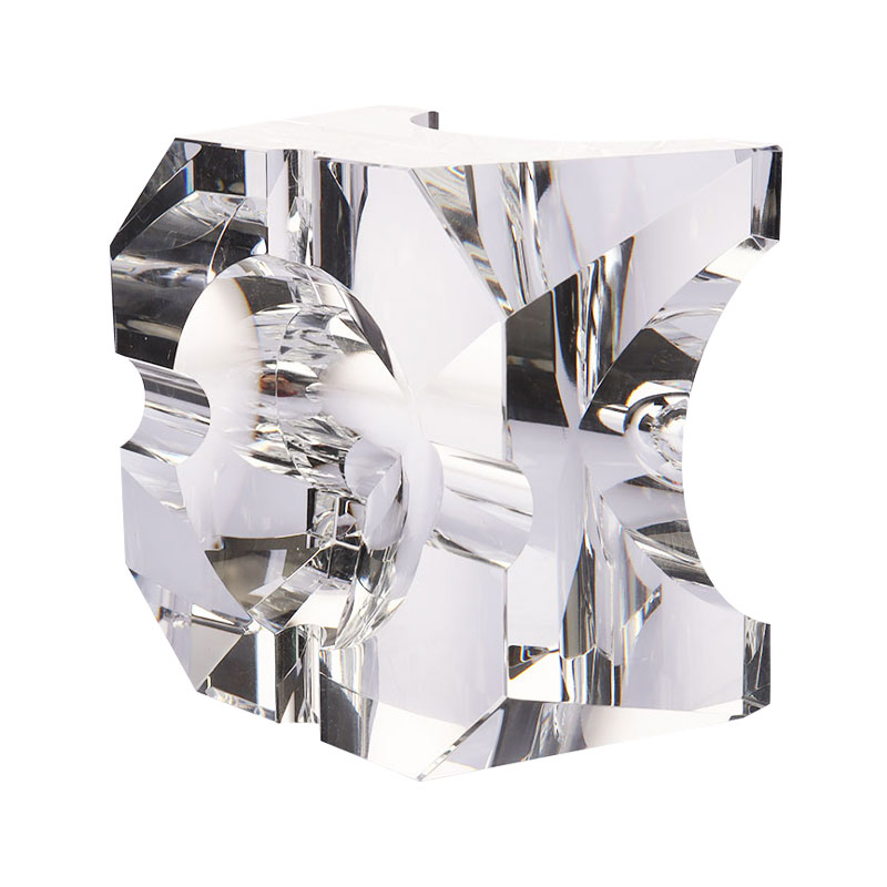 সহজ জ্যামিতিক নকশা স্বচ্ছ গ্লাস স্ফটিক অ্যাশট্রে