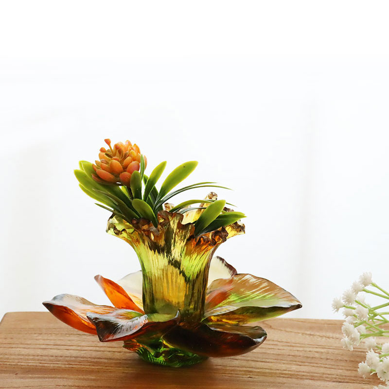 কাচের পাপড়ি আকৃতির মোমবাতি ধারক