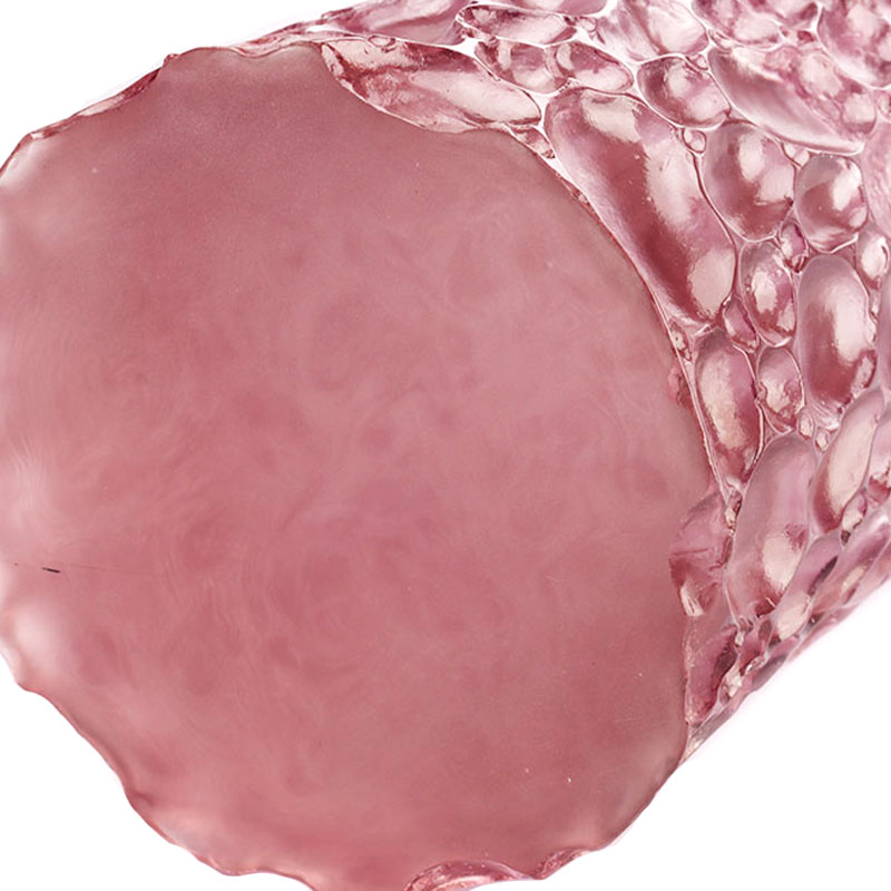 নুড়ি জমিন বেগুনি গোলাপী কাচের দানি