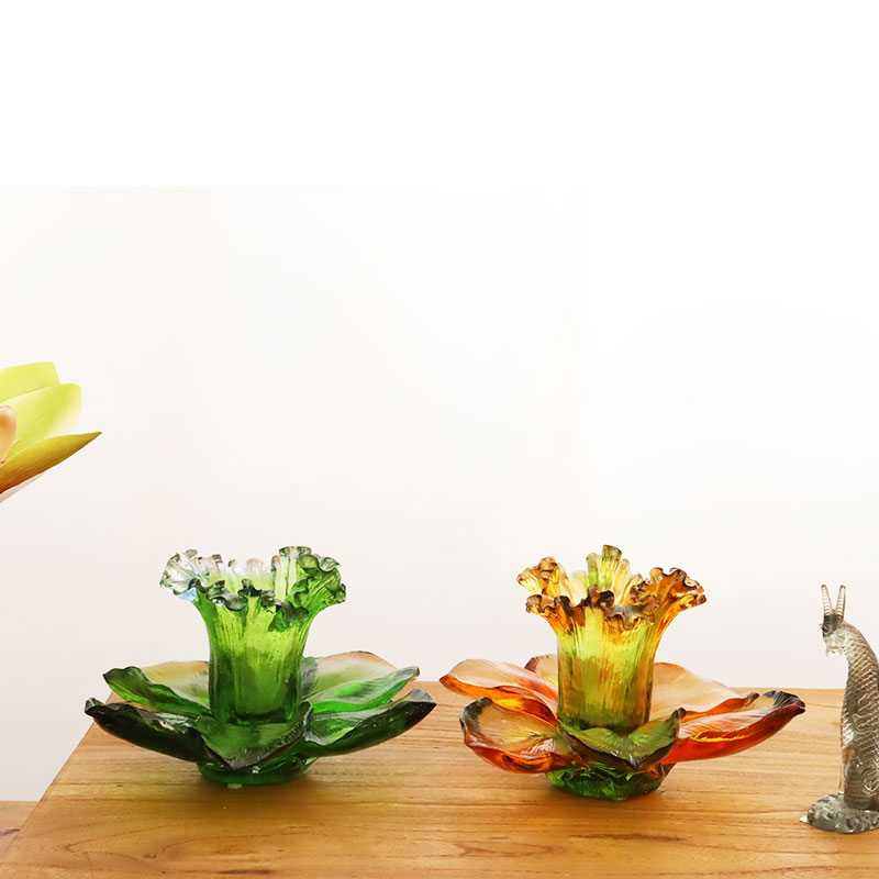 কাচের পাপড়ি আকৃতির মোমবাতি ধারক