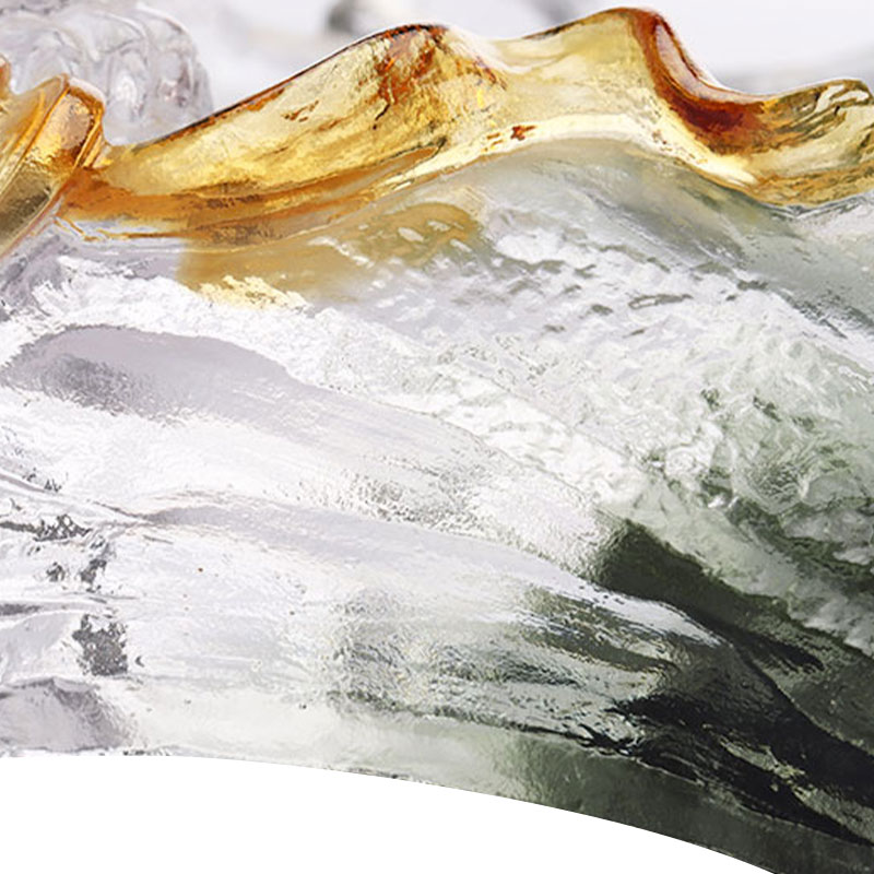 আর্ট ডেকোরেটিভ গ্লাস ওভাল ফ্রুট ট্রে