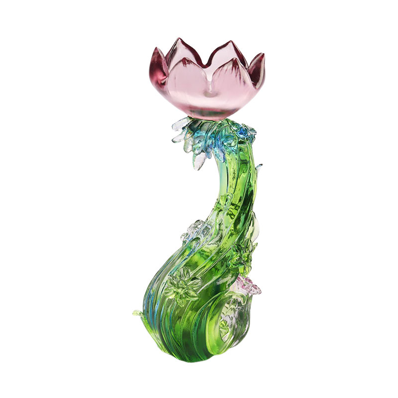 ক্রিস্টাল গ্লাস লোটাস আকৃতির মোমবাতি