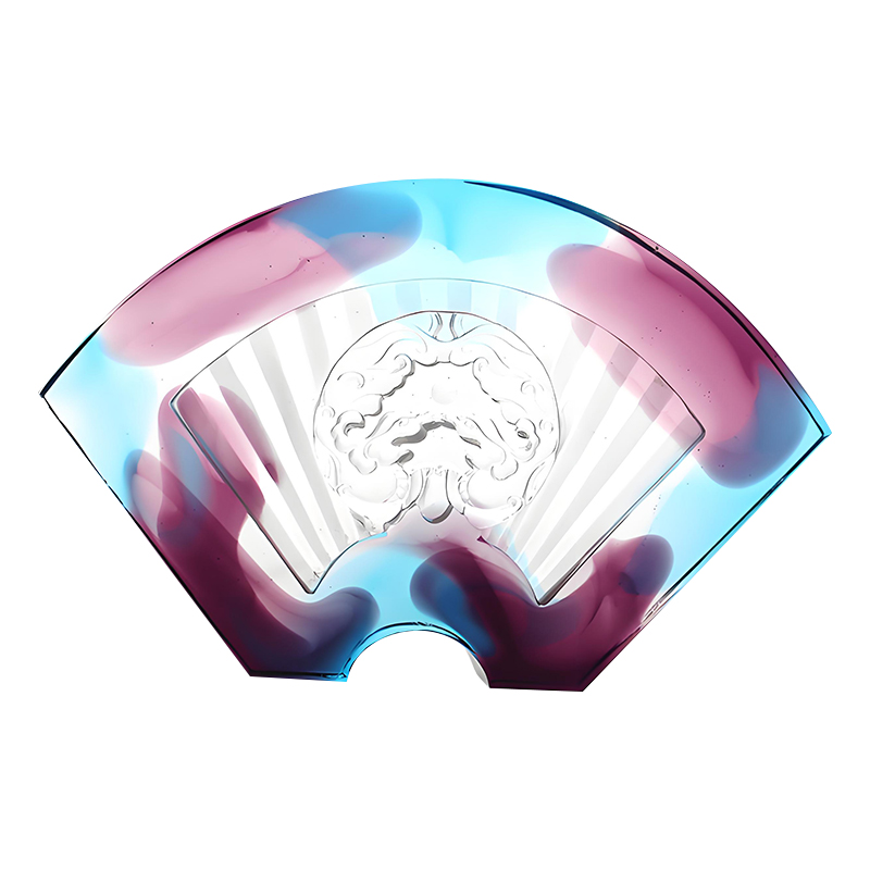 চাইনিজ পাখা আকৃতির চকচকে কাচের অলঙ্কার