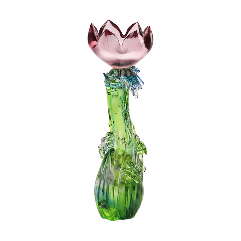 ক্রিস্টাল গ্লাস লোটাস আকৃতির মোমবাতি