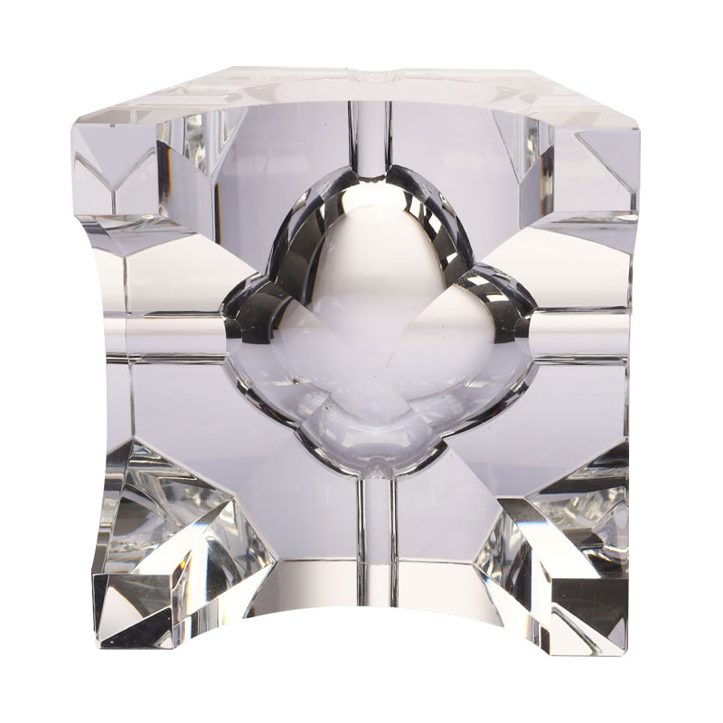 সহজ জ্যামিতিক নকশা স্বচ্ছ গ্লাস স্ফটিক অ্যাশট্রে