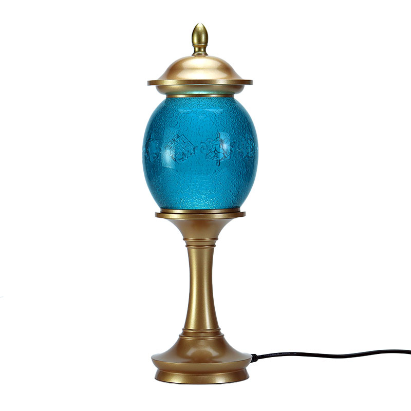 রয়্যাল ব্লু আটটি শুভ প্রতীক বৌদ্ধ বেদি ক্রিস্টাল গ্লাস অফার