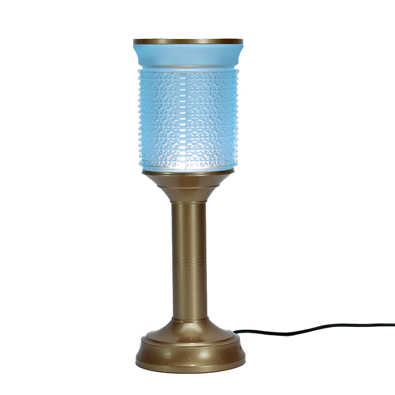 হালকা নীল রুই সিরিজের গ্লাস বৌদ্ধ বেদীর নৈবেদ্য সেট