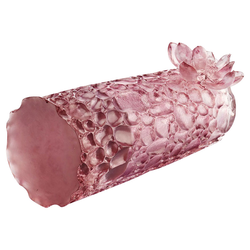 নুড়ি জমিন বেগুনি গোলাপী কাচের দানি