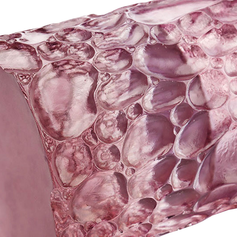 নুড়ি জমিন বেগুনি গোলাপী কাচের দানি