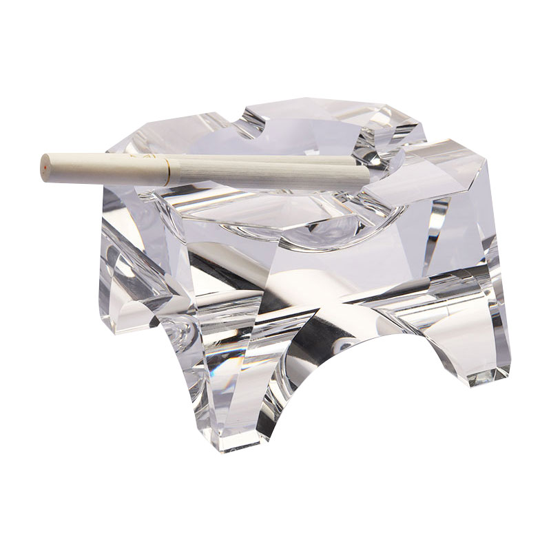 সহজ জ্যামিতিক নকশা স্বচ্ছ গ্লাস স্ফটিক অ্যাশট্রে