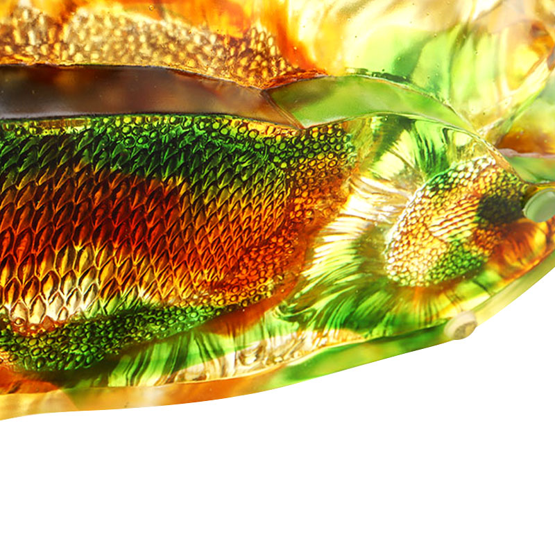 সূর্যমুখী আকৃতির রঙিন গ্লাস গ্লাস ফলের ট্রে