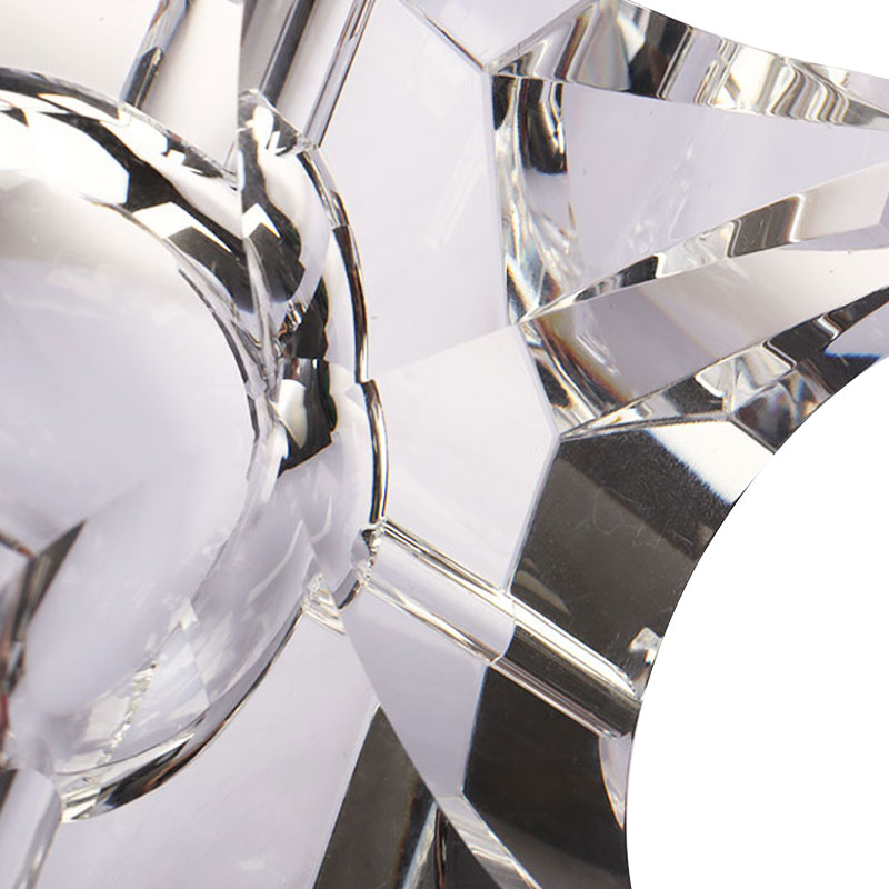 সহজ জ্যামিতিক নকশা স্বচ্ছ গ্লাস স্ফটিক অ্যাশট্রে