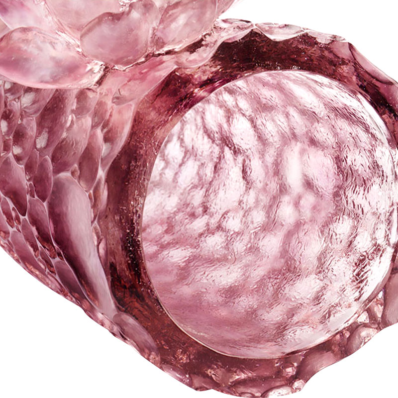 নুড়ি জমিন বেগুনি গোলাপী কাচের দানি