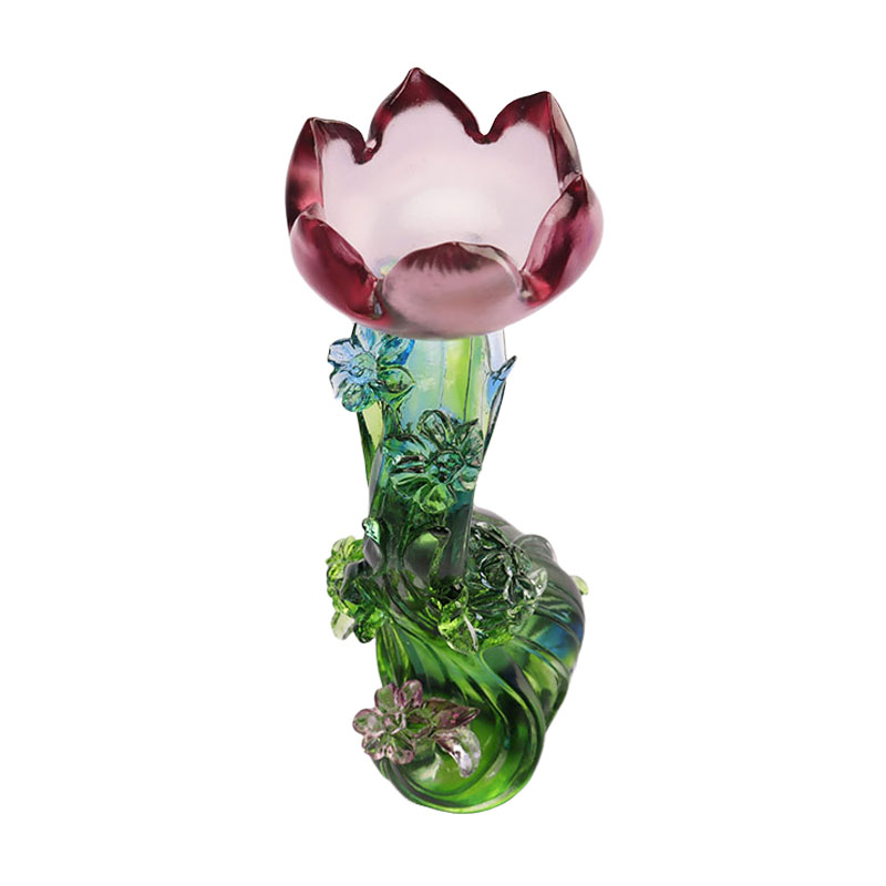 ক্রিস্টাল গ্লাস লোটাস আকৃতির মোমবাতি