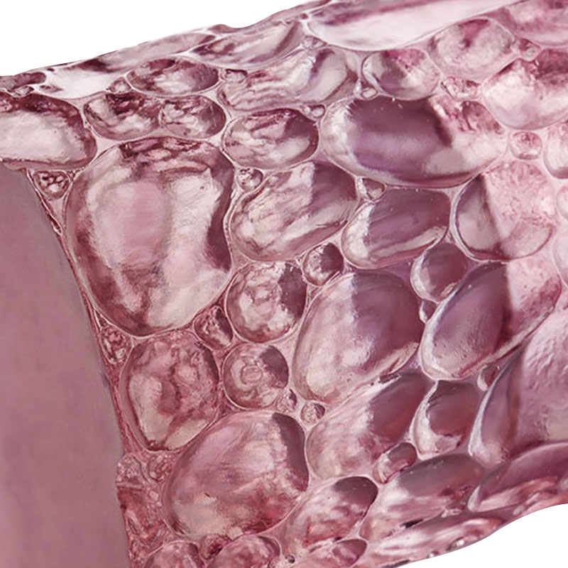 নুড়ি জমিন বেগুনি গোলাপী কাচের দানি