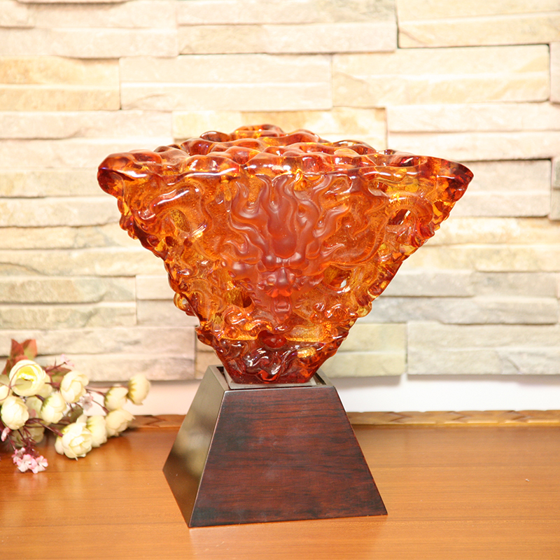 কমলা কাচের আলংকারিক ল্যাম্প ডেস্কটপ অলঙ্কার