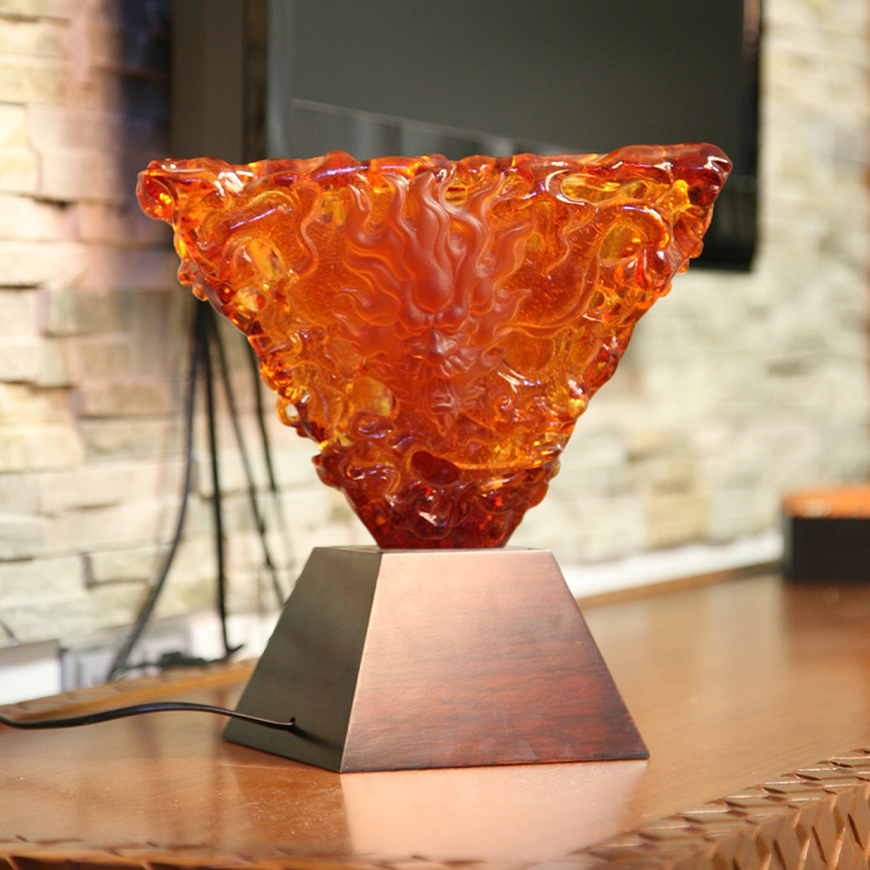 কমলা কাচের আলংকারিক ল্যাম্প ডেস্কটপ অলঙ্কার