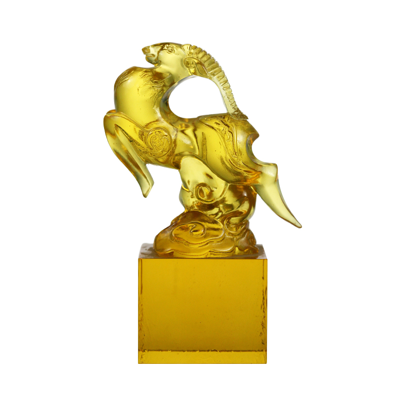 সোনার স্বচ্ছ ভেড়া আকৃতির কাচের ক্রিস্টাল সীল