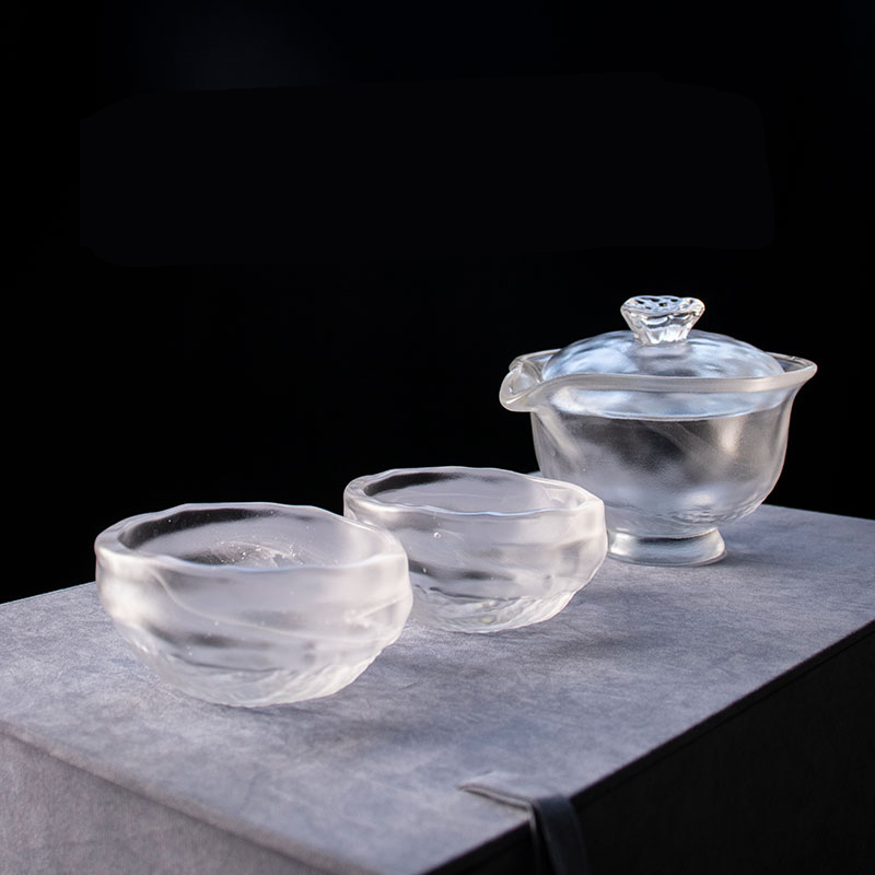 চা পট, চায়ের কাপ সহ স্বচ্ছ কাচের চা সেট