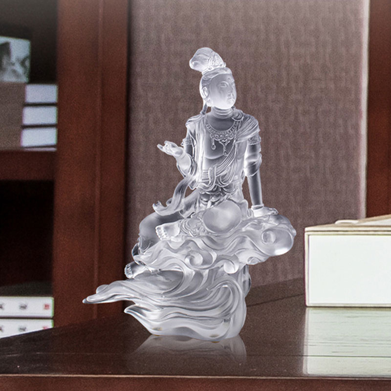 অবলোকিতেশ্বর বোধিসত্ত্ব স্বচ্ছ কাচের ভাস্কর্য