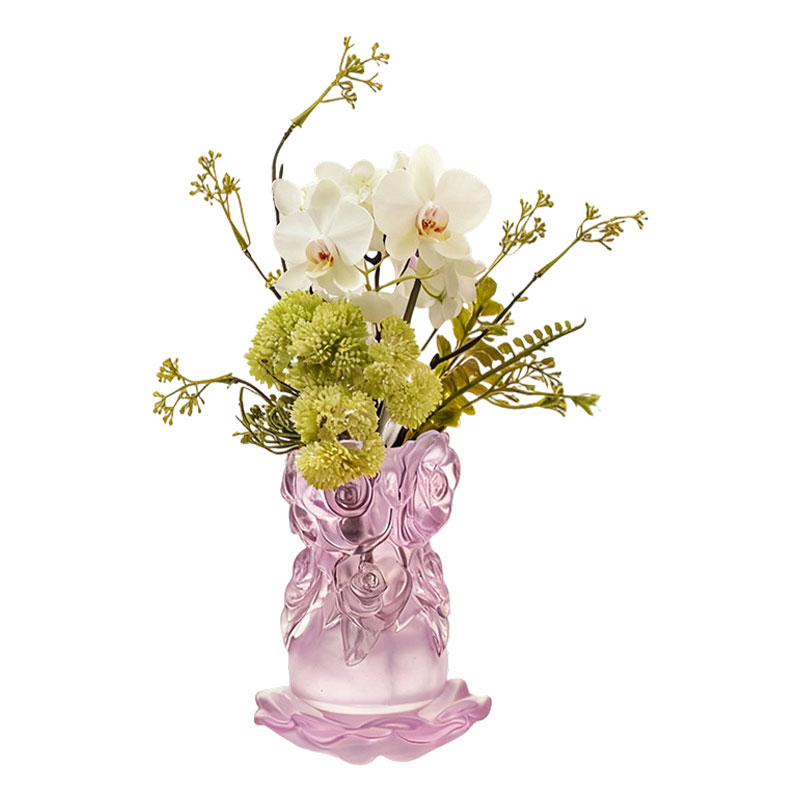 লস্ট-ওয়াক্স কাস্টিং প্রসেস গ্লাস হোম ডেকোর ক্রিস্টাল গ্লাস ফুলদানি 